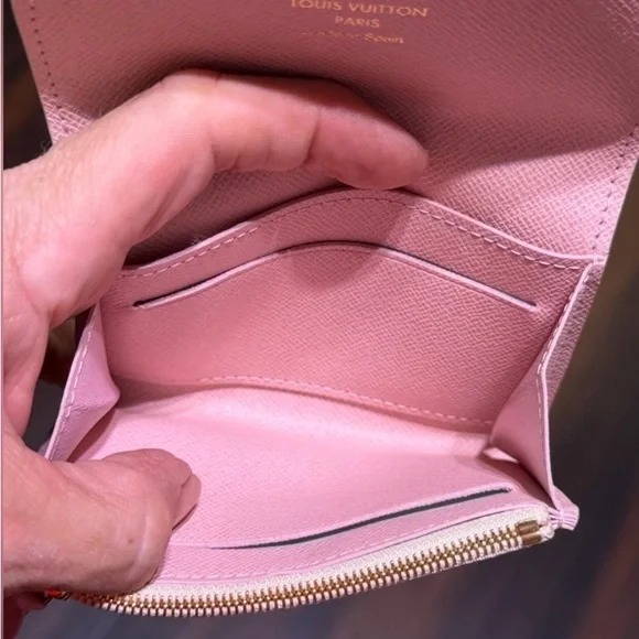 Louis Vuitton Rosalie Coin Purse Damier Azur in Rose Ballerine Pink - Picture 6 of 10